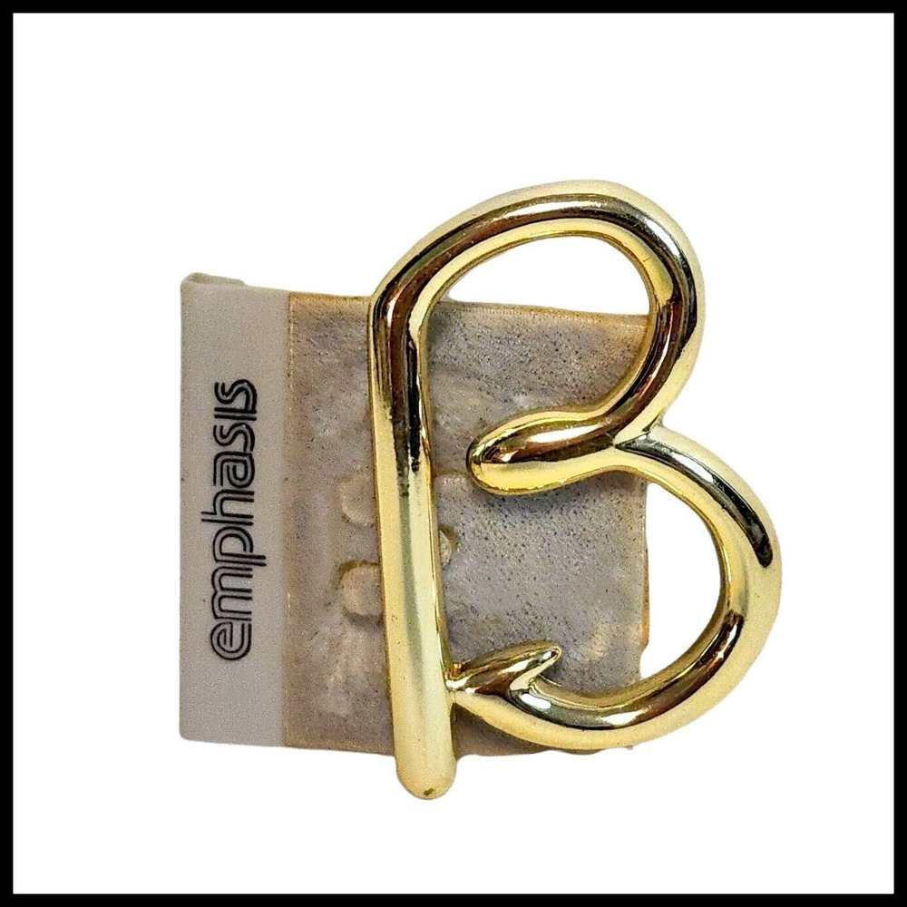 Vintage Emphasis Letter B Brooch Gold Tone Large